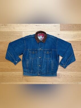 Vintage Marlboro Country Store Denim Jacket W/ Plaid Lining Large